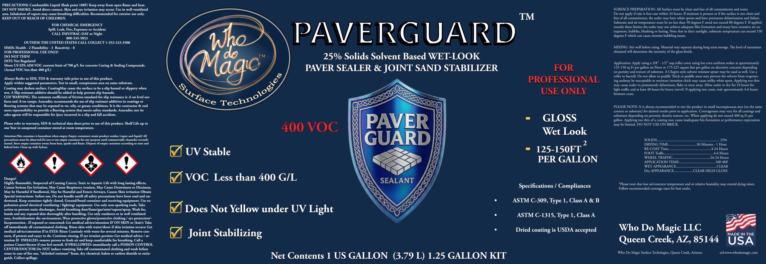 Who Do Magic 1 Gallon Paver Guard Label